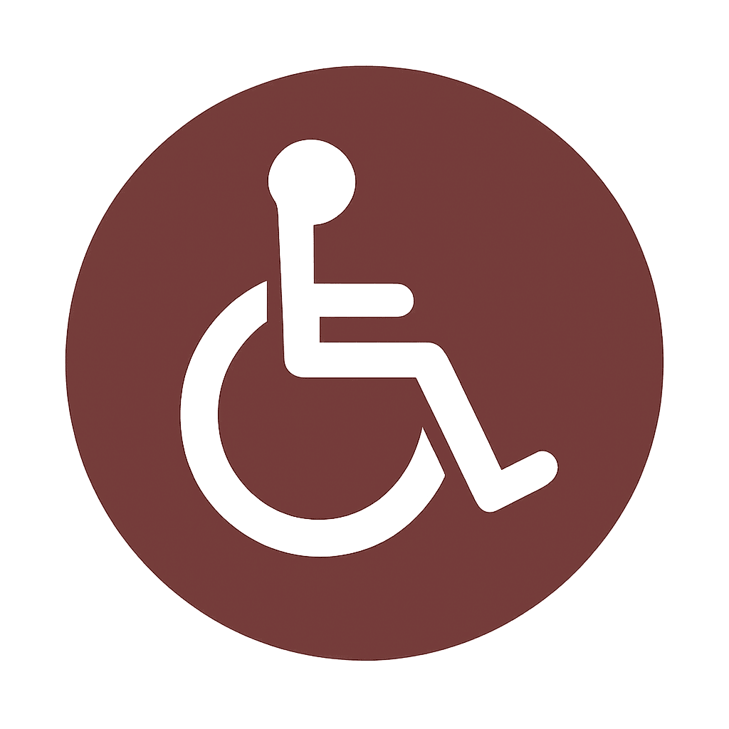 Mobility and health support icon of a wheelchair - goes to services page